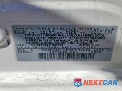 Zdjęcie 13 z 13 samochodu: 2014 NISSAN VERSA NOTE SV VIN:3N1CE2CP2EL387635 - miniatura