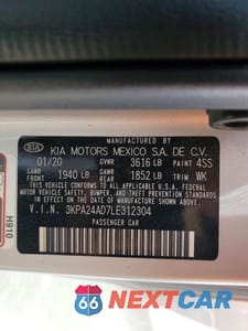 Zdjęcie 12 z 12 samochodu: 2020 KIA RIO S VIN:3KPA24AD7LE312304 - miniatura