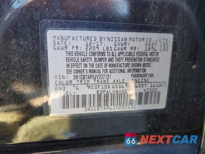Zdjęcie 12 z 12 samochodu: 2018 NISSAN SENTRA NISMO VIN:3N1CB7AP6JY237131 - miniatura
