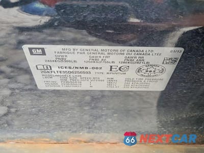Zdjęcie 13 z 13 samochodu: 2013 GMC TERRAIN SLE VIN:2GKFLTE35D6256593 - miniatura