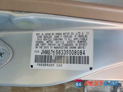 Zdjęcie 12 z 12 samochodu: 2003 HONDA CIVIC HYBRID VIN:JHMES95633S008084 - miniatura