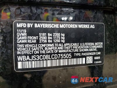 Zdjęcie 13 z 13 samochodu: 2020 BMW 540 XI VIN:WBAJS3C08LCD75505 - miniatura