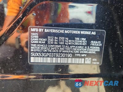 Zdjęcie 12 z 12 samochodu: 2026 BMW X3 30 XDRIVE VIN:5UX53GP03T9230190 - miniatura