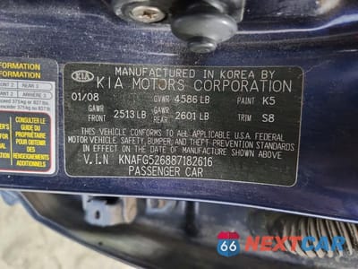Zdjęcie 12 z 12 samochodu: 2008 KIA RONDO LX VIN:KNAFG526887182616 - miniatura