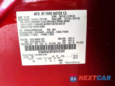 Zdjęcie 12 z 12 samochodu: 2014 FORD FLEX SEL VIN:2FMHK6C89EBD44509 - miniatura