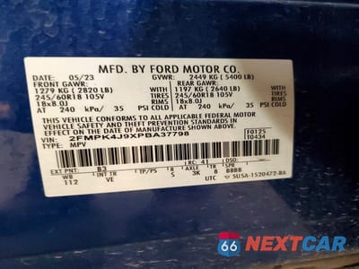 Zdjęcie 12 z 12 samochodu: 2023 FORD EDGE SEL VIN:2FMPK4J9XPBA37798 - miniatura