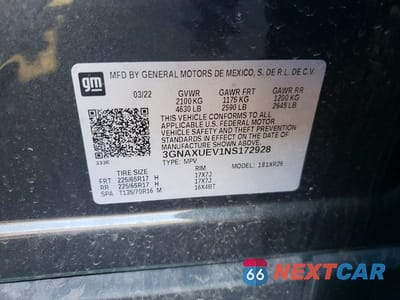 Zdjęcie 13 z 13 samochodu: 2022 CHEVROLET EQUINOX LT VIN:3GNAXUEV1NS172928 - miniatura