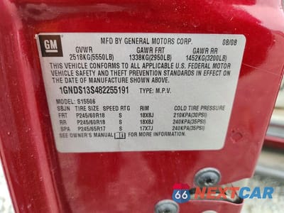 Zdjęcie 13 z 13 samochodu: 2008 CHEVROLET TRAILBLAZER LS VIN:1GNDS13S482255191 - miniatura