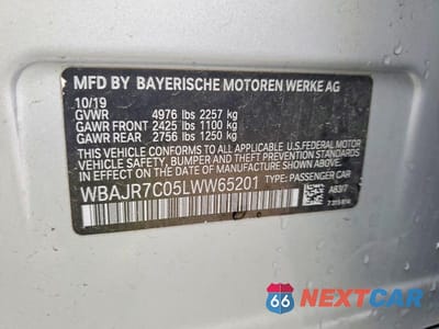 Zdjęcie 12 z 12 samochodu: 2020 BMW 530 XI VIN:WBAJR7C05LWW65201 - miniatura