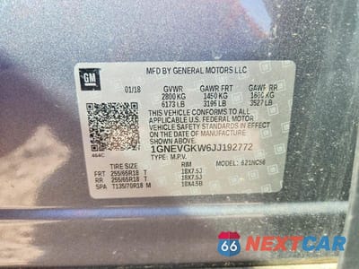 Zdjęcie 13 z 13 samochodu: 2018 CHEVROLET TRAVERSE LT VIN:1GNEVGKW6JJ192772 - miniatura