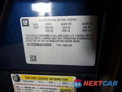 Zdjęcie 12 z 12 samochodu: 2010 CHEVROLET MALIBU 1LT VIN:1G1ZC5EB6A4136304 - miniatura