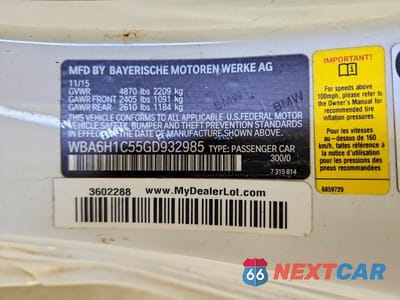 Zdjęcie 12 z 12 samochodu: 2016 BMW 640 I VIN:WBA6H1C55GD932985 - miniatura