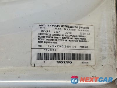 Zdjęcie 13 z 13 samochodu: 1999 VOLVO V70 VIN:YV1LW55A0X2604196 - miniatura