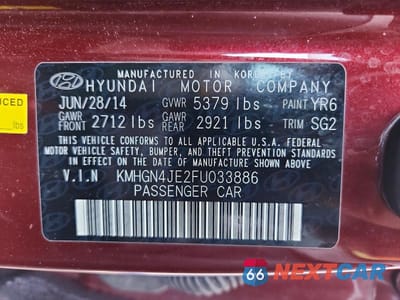 Zdjęcie 13 z 13 samochodu: 2015 HYUNDAI GENESIS 3.8L VIN:KMHGN4JE2FU033886 - miniatura