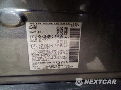 Zdjęcie 13 z 13 samochodu: 2017 NISSAN ROGUE SV VIN:5N1AT2MV2HC815755 - miniatura