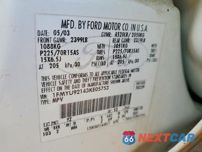 Zdjęcie 12 z 12 samochodu: 2003 FORD ESCAPE XLS VIN:1FMYU92143KE05753 - miniatura