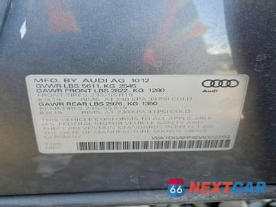 Zdjęcie 13 z 13 samochodu: 2013 AUDI Q5 PREMIUM PLUS VIN:WA1DGAFP4DA022262 - miniatura