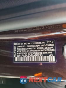 Zdjęcie 13 z 13 samochodu: 2016 PORSCHE CAYENNE VIN:WP1AA2A20GLA10290 - miniatura