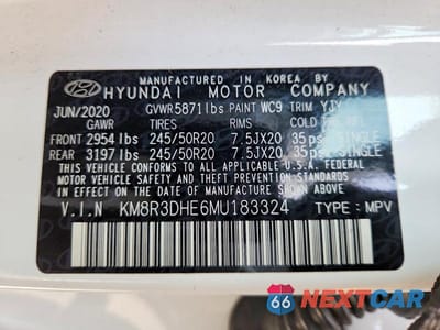 Zdjęcie 13 z 13 samochodu: 2021 HYUNDAI PALISADE SEL VIN:KM8R3DHE6MU183324 - miniatura
