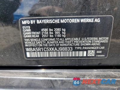 Zdjęcie 12 z 12 samochodu: 2019 BMW 330I VIN:WBA5R1C5XKAJ98833 - miniatura