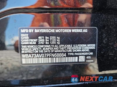 Zdjęcie 12 z 12 samochodu: 2023 BMW 430XI GRAN COUPE VIN:WBA73AV07PFN68884 - miniatura