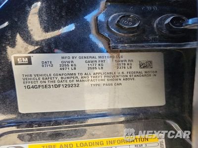 Zdjęcie 12 z 12 samochodu: 2013 BUICK LACROSSE PREMIUM VIN:1G4GF5E31DF129232 - miniatura