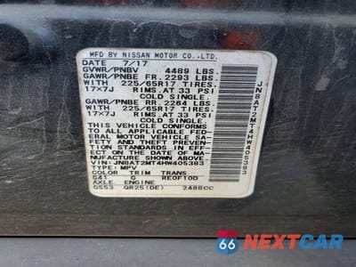 Zdjęcie 13 z 13 samochodu: 2017 NISSAN ROGUE S VIN:JN8AT2MT4HW405383 - miniatura
