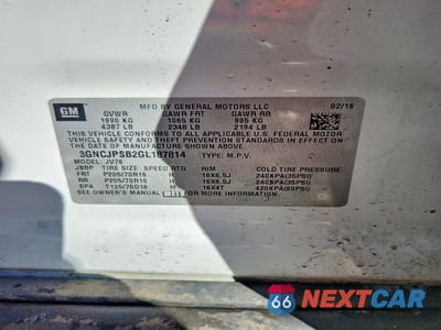 Zdjęcie 13 z 13 samochodu: 2016 CHEVROLET TRAX 1LT VIN:3GNCJPSB2GL187814 - miniatura