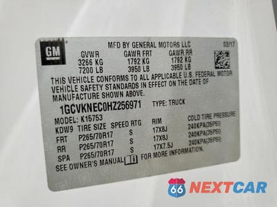 Zdjęcie 12 z 12 samochodu: 2017 CHEVROLET SILVERADO K1500 VIN:1GCVKNEC0HZ256971 - miniatura