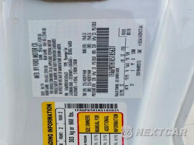 Zdjęcie 12 z 12 samochodu: 2019 FORD MUSTANG VIN:1FA6P8TH1K5185631 - miniatura