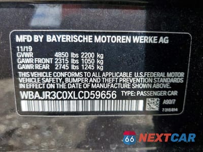 Zdjęcie 12 z 12 samochodu: 2020 BMW 530 I VIN:WBAJR3C0XLCD59656 - miniatura
