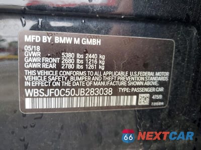 Zdjęcie 12 z 12 samochodu: 2018 BMW M5 VIN:WBSJF0C50JB283038 - miniatura