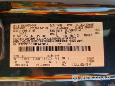 Zdjęcie 12 z 12 samochodu: 2017 FORD F150 SUPERCREW VIN:1FTEW1EF1HFA28065 - miniatura
