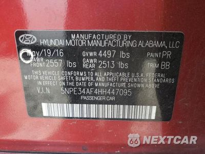 Zdjęcie 12 z 12 samochodu: 2017 HYUNDAI SONATA SPORT VIN:5NPE34AF4HH447095 - miniatura