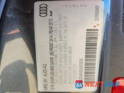 Zdjęcie 12 z 12 samochodu: 2020 AUDI A4 PREMIUM PLUS VIN:WAUENAF4XLN003838 - miniatura