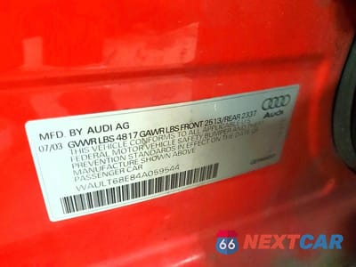 Zdjęcie 12 z 12 samochodu: 2004 AUDI A4 3.0 QUATTRO VIN:WAULT68E84A059544 - miniatura