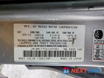 Zdjęcie 13 z 13 samochodu: 2016 MAZDA 3 SPORT VIN:JM1BM1T75G1291921 - miniatura