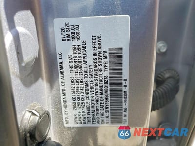 Zdjęcie 12 z 12 samochodu: 2021 HONDA PILOT EXL VIN:5FNYF6H50MB010278 - miniatura