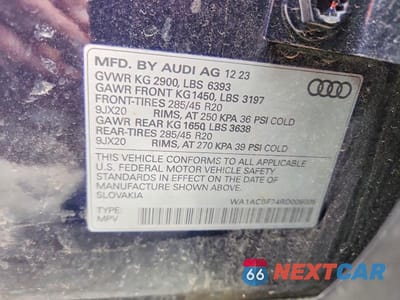 Zdjęcie 13 z 13 samochodu: 2024 AUDI Q7 PREMIUM VIN:WA1ACBF74RD009005 - miniatura