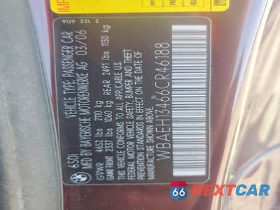 Zdjęcie 12 z 12 samochodu: 2006 BMW 650 I VIN:WBAEH13466CR46188 - miniatura