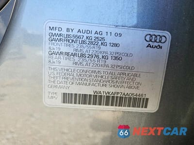 Zdjęcie 13 z 13 samochodu: 2010 AUDI Q5 PRESTIGE VIN:WA1VKAFP7AA054461 - miniatura