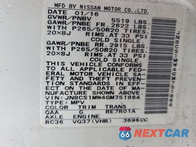 Zdjęcie 12 z 12 samochodu: 2016 INFINITI QX70 BASE VIN:JN8CS1MW4GM751864 - miniatura