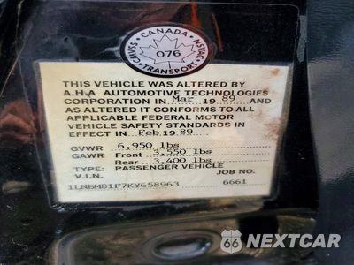 Zdjęcie 12 z 12 samochodu: 1989 LINCOLN TOWN CAR VIN:1LNBM81F7KY658963 - miniatura