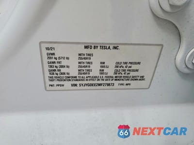 Zdjęcie 13 z 13 samochodu: 2021 TESLA MODEL Y VIN:5YJYGDEE2MF279873 - miniatura