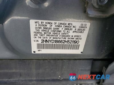 Zdjęcie 12 z 12 samochodu: 2002 ACURA MDX TOURING VIN:2HNYD18662H521190 - miniatura