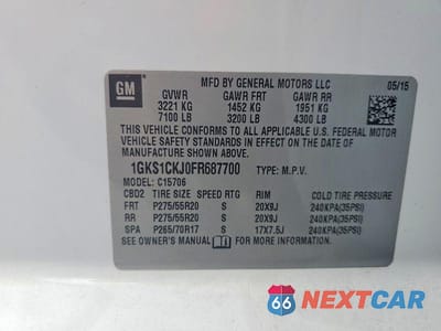 Zdjęcie 13 z 13 samochodu: 2015 GMC YUKON DENALI VIN:1GKS1CKJ0FR687700 - miniatura