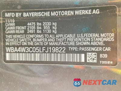 Zdjęcie 12 z 12 samochodu: 2020 BMW 430I VIN:WBA4W3C05LFJ19822 - miniatura