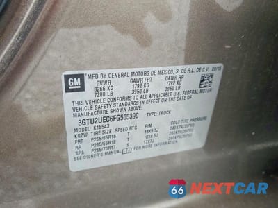 Zdjęcie 13 z 13 samochodu: 2015 GMC SIERRA K1500 SLE VIN:3GTU2UEC6FG505390 - miniatura