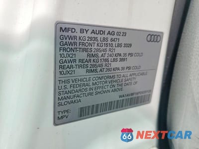 Zdjęcie 13 z 13 samochodu: 2023 AUDI Q8 PREMIUM VIN:WA1AVBF15PD020128 - miniatura
