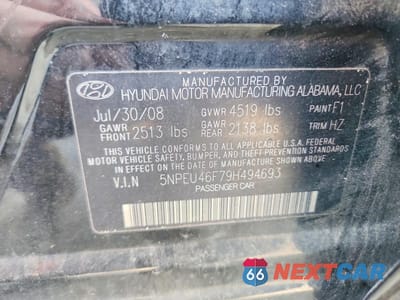 Zdjęcie 12 z 12 samochodu: 2009 HYUNDAI SONATA LIMITED V6 VIN:5NPEU46F79H494693 - miniatura